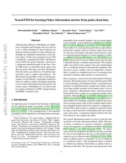 Neural FIM for learning Fisher Information Metrics from point cloud data