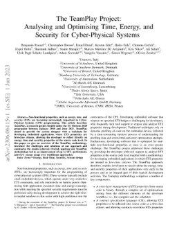 The TeamPlay Project: Analysing and Optimising Time, Energy, and
  Security for Cyber-Physical Systems