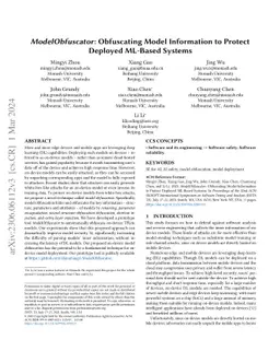 ModelObfuscator: Obfuscating Model Information to Protect Deployed
  ML-based Systems