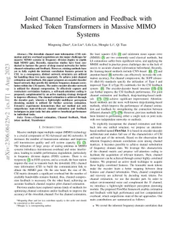 Joint Channel Estimation and Feedback with Masked Token Transformers in
  Massive MIMO Systems