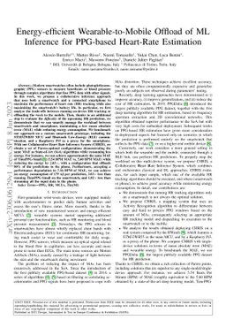 Energy-efficient Wearable-to-Mobile Offload of ML Inference for
  PPG-based Heart-Rate Estimation