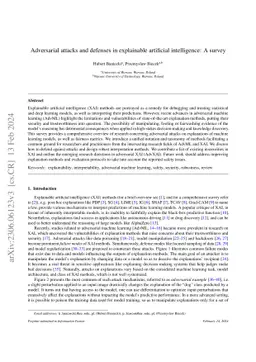 Adversarial attacks and defenses in explainable artificial intelligence: A survey
