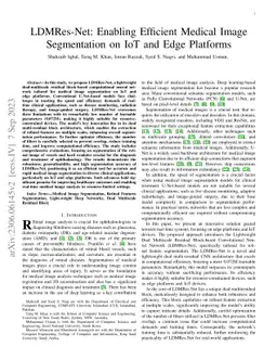 LDMRes-Net: Enabling Efficient Medical Image Segmentation on IoT and
  Edge Platforms