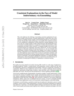 Consistent Explanations in the Face of Model Indeterminacy via
  Ensembling