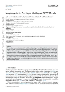 Morphosyntactic probing of multilingual BERT models