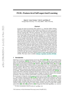 FLSL: Feature-level Self-supervised Learning