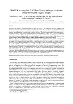 BioGAN: An unpaired GAN-based image to image translation model for
  microbiological images
