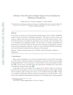 A Robust Twin Parametric Margin Support Vector Machine for Multiclass Classification