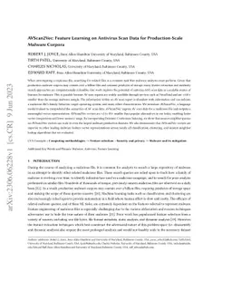 AVScan2Vec: Feature Learning on Antivirus Scan Data for Production-Scale
  Malware Corpora