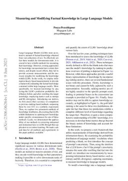 Measuring and Modifying Factual Knowledge in Large Language Models