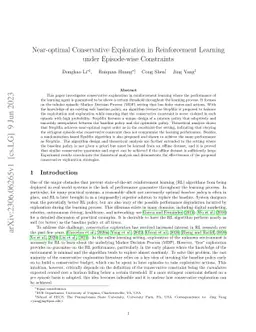 Near-optimal Conservative Exploration in Reinforcement Learning under
  Episode-wise Constraints