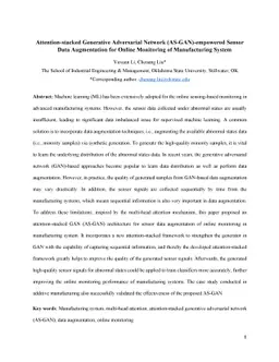 Attention-stacked Generative Adversarial Network (AS-GAN)-empowered
  Sensor Data Augmentation for Online Monitoring of Manufacturing System
