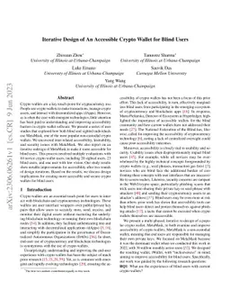 Iterative Design of An Accessible Crypto Wallet for Blind Users