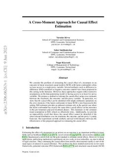 A Cross-Moment Approach for Causal Effect Estimation