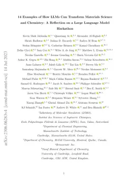 14 Examples of How LLMs Can Transform Materials Science and Chemistry: A
  Reflection on a Large Language Model Hackathon
