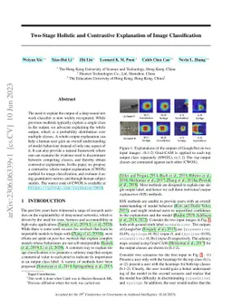 Two-Stage Holistic and Contrastive Explanation of Image Classification