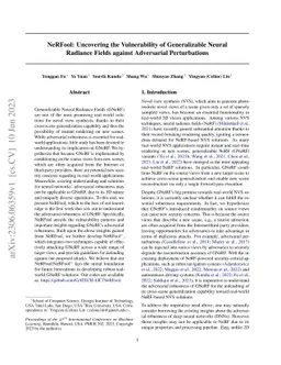 NeRFool: Uncovering the Vulnerability of Generalizable Neural Radiance Fields against Adversarial Perturbations