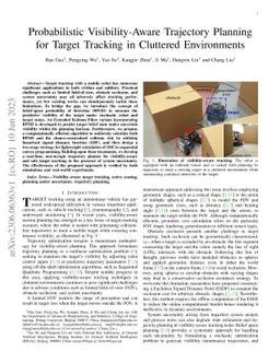 Probabilistic Visibility-Aware Trajectory Planning for Target Tracking
  in Cluttered Environments