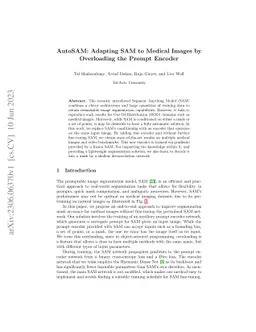 AutoSAM: Adapting SAM to Medical Images by Overloading the Prompt
  Encoder