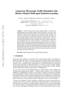 Long-term Microscopic Traffic Simulation with History-Masked Multi-agent
  Imitation Learning