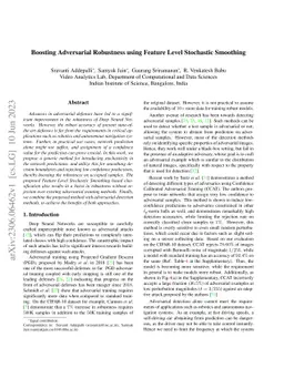 Boosting Adversarial Robustness using Feature Level Stochastic Smoothing