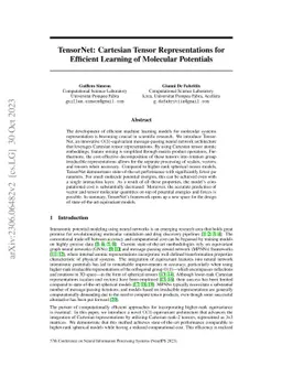 TensorNet: Cartesian Tensor Representations for Efficient Learning of
  Molecular Potentials