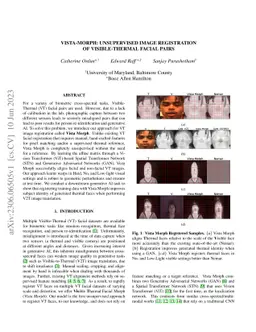 Vista-Morph: Unsupervised Image Registration of Visible-Thermal Facial
  Pairs