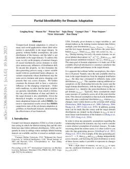 Partial Identifiability for Domain Adaptation