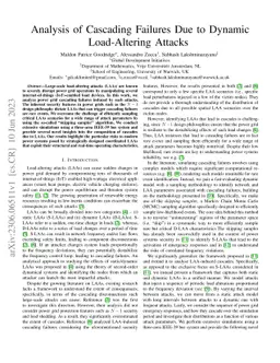 Analysis of Cascading Failures Due to Dynamic Load-Altering Attacks