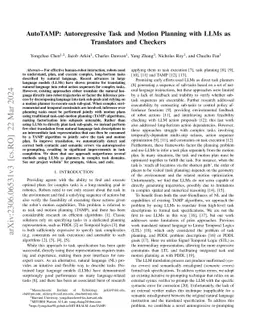 AutoTAMP: Autoregressive Task and Motion Planning with LLMs as
  Translators and Checkers