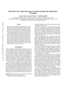 Herd's Eye View: Improving Game AI Agent Learning with Collaborative
  Perception