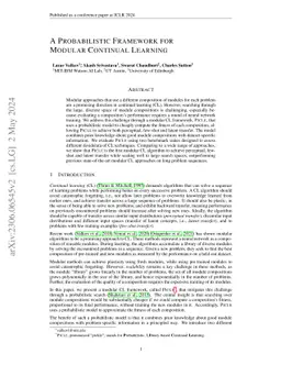 A Probabilistic Framework for Modular Continual Learning