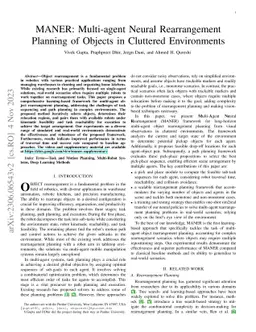 MANER: Multi-Agent Neural Rearrangement Planning of Objects in Cluttered
  Environments