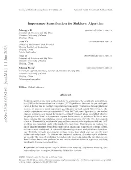 Importance Sparsification for Sinkhorn Algorithm