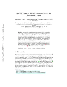 RoBERTweet: A BERT Language Model for Romanian Tweets