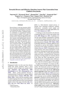 Towards Diverse and Effective Question-Answer Pair Generation from
  Children Storybooks