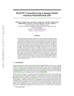 RestGPT: Connecting Large Language Models with Real-World RESTful APIs