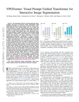 VPUFormer: Visual Prompt Unified Transformer for Interactive Image
  Segmentation