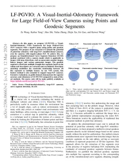 LF-PGVIO: A Visual-Inertial-Odometry Framework for Large Field-of-View
  Cameras using Points and Geodesic Segments