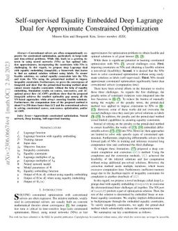 Self-supervised Equality Embedded Deep Lagrange Dual for Approximate
  Constrained Optimization