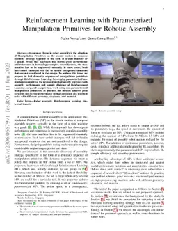 Reinforcement Learning with Parameterized Manipulation Primitives for
  Robotic Assembly