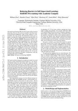 Reducing Barriers to Self-Supervised Learning: HuBERT Pre-training with
  Academic Compute
