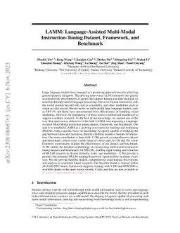 LAMM: Language-Assisted Multi-Modal Instruction-Tuning Dataset,
  Framework, and Benchmark