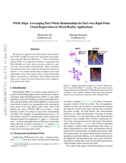 PWR-Align: Leveraging Part-Whole Relationships for Part-wise Rigid Point
  Cloud Registration in Mixed Reality Applications