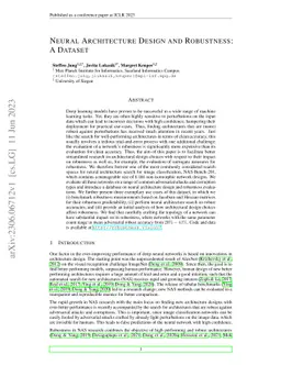 Neural Architecture Design and Robustness: A Dataset