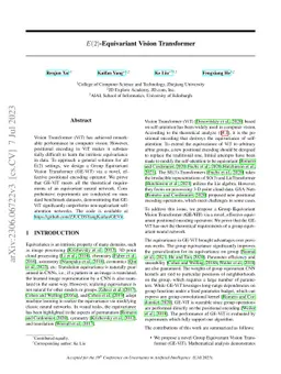 $E(2)$-Equivariant Vision Transformer