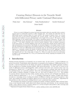 Counting Distinct Elements in the Turnstile Model with Differential
  Privacy under Continual Observation