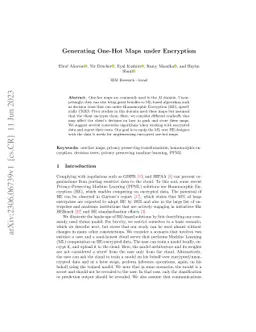 Generating One-Hot Maps under Encryption
