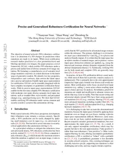 Precise and Generalized Robustness Certification for Neural Networks