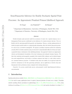 Semi-Parametric Inference for Doubly Stochastic Spatial Point Processes:
  An Approximate Penalized Poisson Likelihood Approach